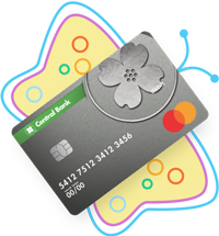 central bank debit card shaped as a butterfly