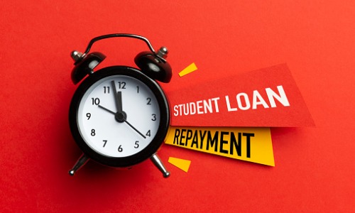 Student loan repayment clock ticking 